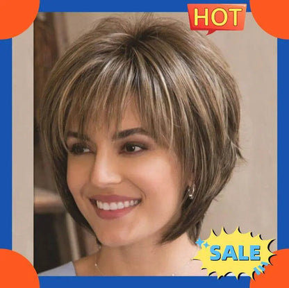 Short Wigs Women's Fashion with Bangs 