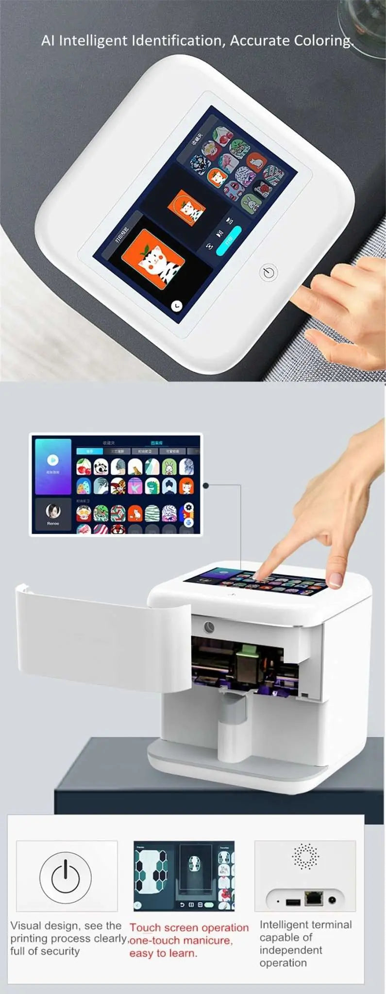 Mobile Nail Printer with 7-inch Touch Screen, Portable Pattern Nail Printer,  Fully Automatic Uv Printing Small Painting Machine, Mobile 3D Nail Printer  : Amazon.ca: Beauty & Personal Care