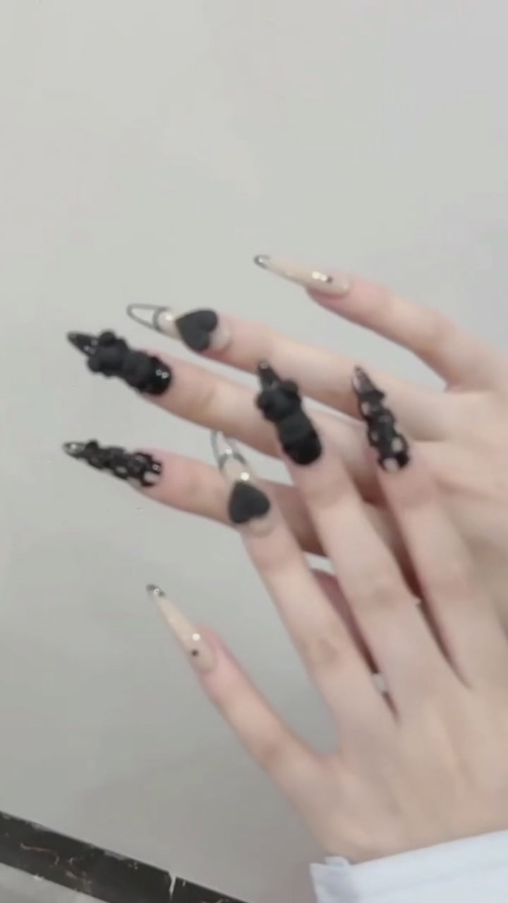 2024 Newest 5D Handmade Press On Nails Long fake nails