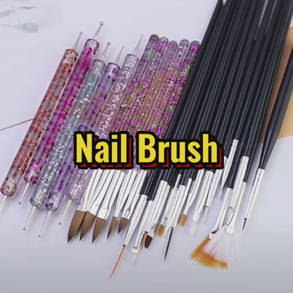 20Pcs Nail Art Brush Acrylic Gel UV Polish Manicure Tools