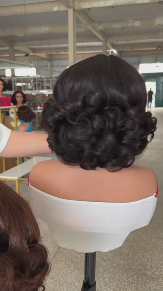 WENSTON 12A Toronto 5 by 8 Full Closure Bounce Lace Wig, Human Hair for African American Women