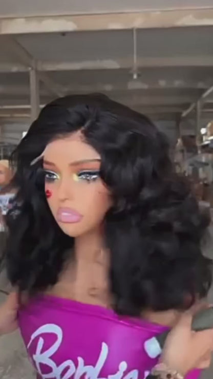 WENSTON Bouncy Vietnamese 16 Inch 5x5 Closure Human Hair Wig for Women