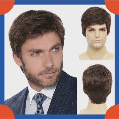 2024 European Fashion Short Straight Wig For Men HW830