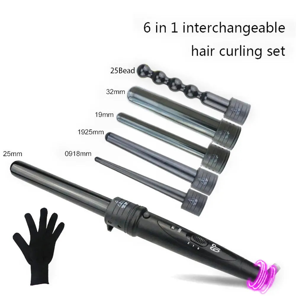 6 in 1 Curling Iron Curling Wand Set